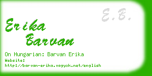 erika barvan business card